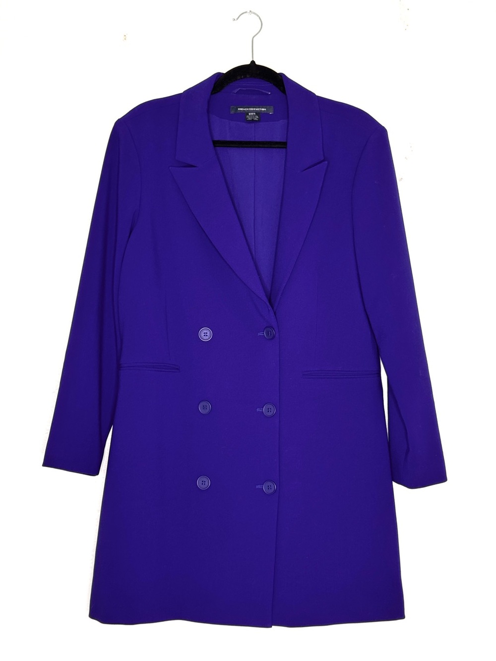 French Connection Double-Breasted Blue Blazer Dress